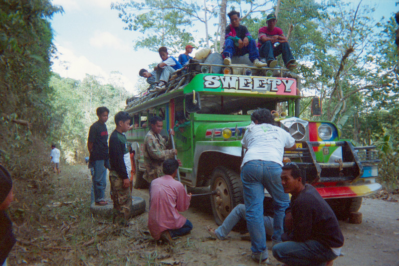 Jeepney flat tire