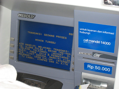 Indonesian ATM machine